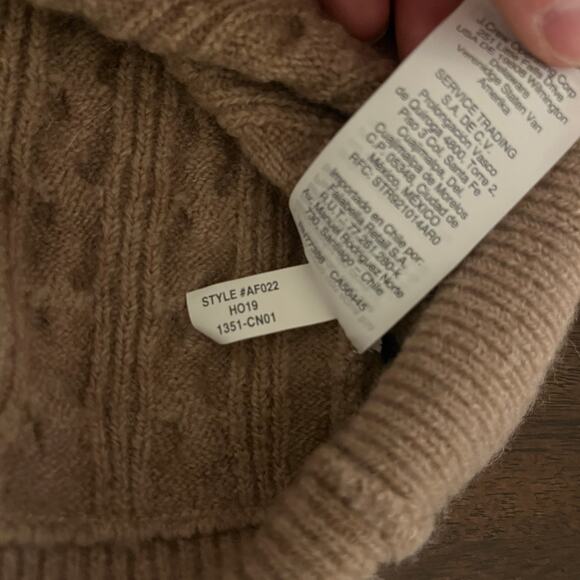 J.Crew Wool Alpaca Blend Ruffled Cable Knit Turtleneck Sweater Beige Size XS - Picture 9 of 9